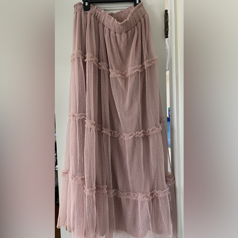 Blu Pepper Dusty Pink Layered Tulle Skirt
